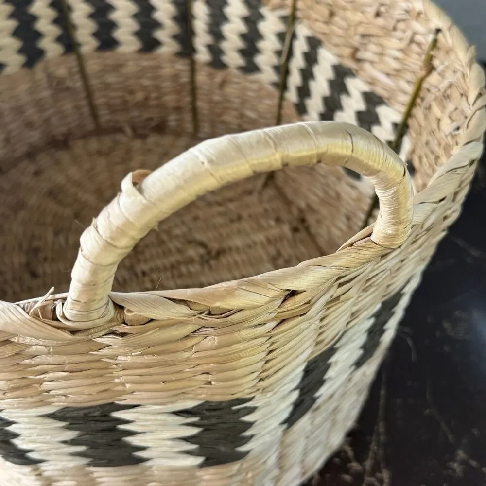 Wicker Basket With Handles 21Lx15Wx10D Laundry Blanket Storage Toy Organizer